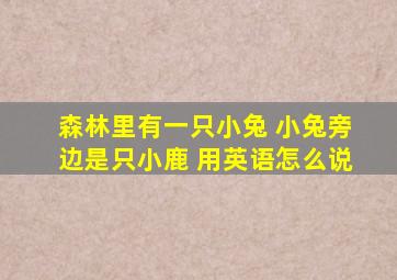 森林里有一只小兔 小兔旁边是只小鹿 用英语怎么说